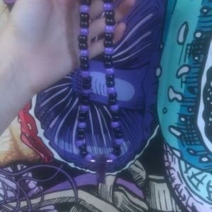 Genuine Amethyst Pony Bead Necklace